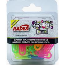 Clips Colorido Plástico Neon N2 com 100UN - Radex