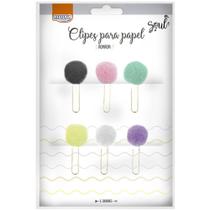 Clips Colorido Pompom Colorido C/6 - BRW
