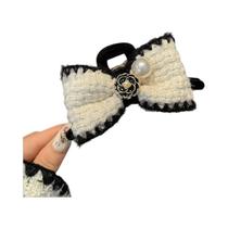 Clips De Cabelo De Pelúcia De Luxo Para Outono E Inverno, Pequeno Acessório De Cabelo Com Flor De