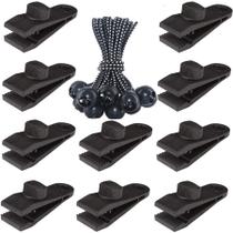 Clips de lona Lock Grip, pacote com 20 unidades, Heavy Duty Sudopru, preto