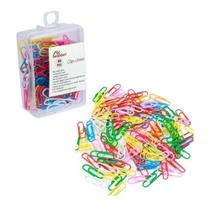 Clips de Metal 80 Peças 28mm Colorido - Tudo em Caixa