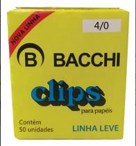 Clips de Papel Bacchi 4/0 Original Caixa 50 Unidades Organização de Papéis Documentos