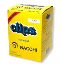 Clips de Papel Bacchi Nº 4/0 Original Aço Galvanizado Caixa com 420 Unidades para Escritório e Escola
