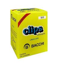 Clips de Papel Bacchi Nº 8/0 Original Aço Galvanizado Caixa com 170 Unidades para Escritório e Papelaria Clips de Papel Bacchi Nº 8/0 Original Aço Galvanizado Caixa com 170 Unidades para Escritório e Papelaria