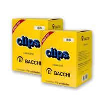 Clips de Papel Bacchi Nº 8/0 Original Kit com 2 Caixas 340 Unidades Aço Galvanizado para Escritório Clips de Papel Bacchi Nº 8/0 Original Kit com 2 Caixas 340 Unidades Aço Galvanizado para Escritório