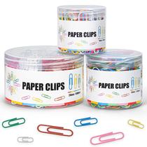 Clips de Papel BainGesk Tamaños Variados 1000 piezas con Contenedor