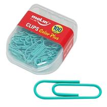 Clips de Papel Color Plus 28mm Com 100Un Molin Base de Aço Clips de Papel Color Plus 28mm Com 100Un Molin Base de Aço