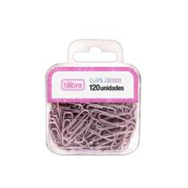 Clips de papel glitter rosa (120 unidades)