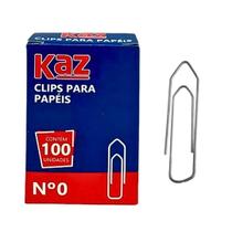 Clips Galvanizados Para Papéis N 0 Com 100 Unidades - Kaz