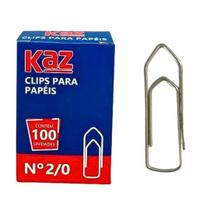 Clips Galvanizados Para Papéis N 2/0 Com 100 Unidades - Kaz