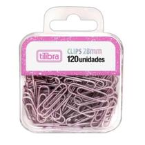 Clips Glitter Pink Tilibra 28mm Blister com 120 unidades Clips Glitter Pink Tilibra 28mm Blister com 120 unidades
