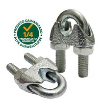 Clips Grampo Para Cabo De Aço 1/4 Galvanizado - 4 Unidades