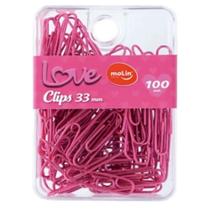Clips Love Pink 33mm com 100 Unidades - Molin