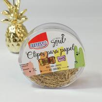 Clips Metálico Dourado 200 Unidades Tamanho 5 - BRW