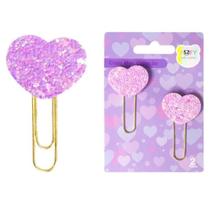 Clips meu coração lilás com 2 unidades papalaria fofa - fofy Clips meu coração lilás com 2 unidades papalaria fofa - fofy