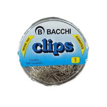 Clips N5 Bacchi Mini Prata 200 unidades
