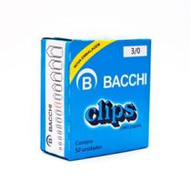 Clips niquelados 3/0 bacchi caixa com 50 clips