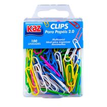 Clips para papéis 2.0 coloridos 100 unidades