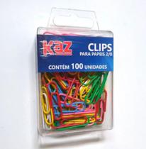 CLIPS PARA PAPÉIS COLORIDOS kaz 100 unidades 2/0