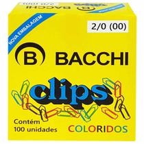 Clips para Papel 2/0 Colorido Bacchi 100 Unidades
