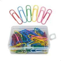 Clips Para Papel 28mm Colorido 80 Unidades Com Caixa - Darujo Clips Para Papel 28mm Colorido 80 Unidades Com Caixa - Darujo