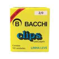 Clips para papel Bacchi 2/0 com 100 unidades linha leve