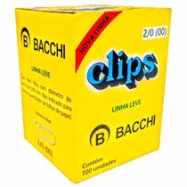 Clips para papel Bacchi 2/0 com 720 unidades linha leve