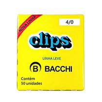 Clips para papel Bacchi 4/0 com 50 unidades linha leve