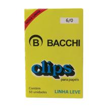 Clips para papel Bacchi 6/0 com 50 unidades linha leve