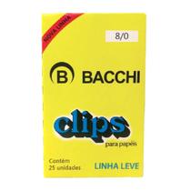 Clips para papel Bacchi 8/0 com 25 unidades linha leve