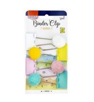 CLIPS PARA PAPEL BINDER 25mm BLISTER COM 4 UNIDADES POMPOM