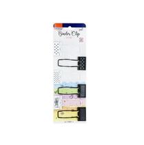 CLIPS PARA PAPEL BINDER 25mm BLISTER COM 6 UNIDADES PRETO E BRANCO