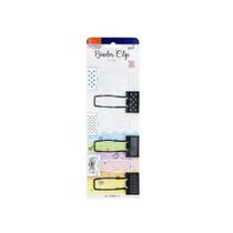 Clips para Papel Binder BRW Suporte para Lápis Metal 25MM Blister com 6 Unidades Preto e Branco
