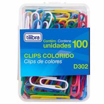 Clips para Papel Colorido D302 Tilibra 100 Unidades
