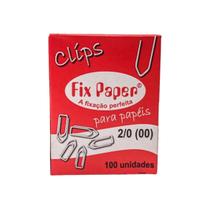Clips para Papel Galvanizado 2/0 com 100 unidades Fix Paper