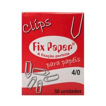 Clips para Papel Galvanizado 4/0 com 50 unidades Fix Paper