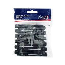 Clips Plástico Pretos com 12 Unidades 3212 Santa Clara