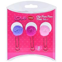 Clips Pom Pom Love Pink 50mm - Molin
