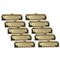 Clips / Presilha para Pranchetas - Porta Bloco - Dourada 100mm (10 un) Clips / Presilha para Pranchetas - Porta Bloco - Dourada 100mm (10 un)