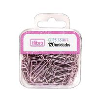 Clips Tilibra Glitter Pink 28mm Com 120 Unidades