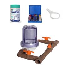 Clorador Automático 32 mm mais 1kg De Cloro Pastilha Kit Medição D3R32CL20