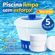 Clorador Flutuante Brustec 5 Pastilhas de Cloro 1 kg 5x200g