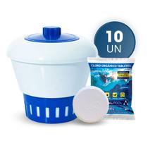 Clorador Médio Para Piscina Com 10 Pastilhas De Cloro Orgânico 200g Astralpool