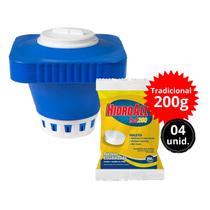 Clorador Para Piscina Com 4 Pastilhas De Cloro HCL Tradicional Hidroall 200g