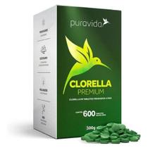 Clorella Orgânica 600 tabletes Premium - 500 mg - Puravida - Pura vida