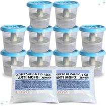 Cloreto De Cálcio Antimofo Puro 2kg + 10 Potes P/ 130g - Amigos Distribuidora