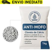 Cloreto de Cálcio PURO Anti Mofo em Bolinhas 1kg Desumificador Guarda Roupas, Armarios