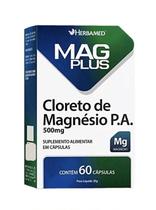 Cloreto De Magnésio P.a 500mg 60 Capsulas Mag Plus Herbamed