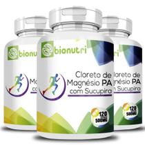 Cloreto de Magnésio P.A com Sucupira 500mg 120cps Kit 3 Frascos - Bionutri