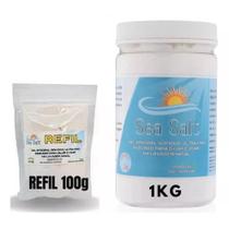 Cloreto De Sódio Lavagem Nasal 1kg + Refil 100g Sem Iodo